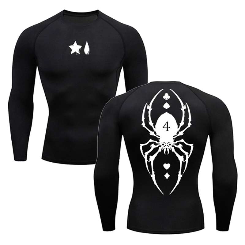 Compression Shirt Workout - Spider Print Compression Shirt for Men