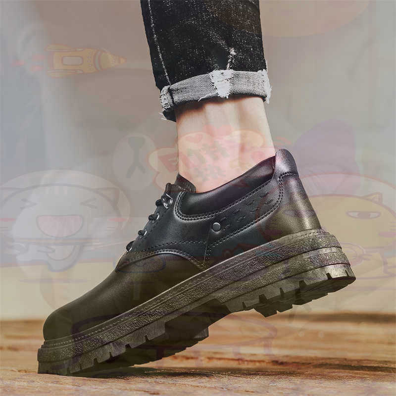 Men'S Fashion For Big Guys - Dark Natural Leather Fashion Trainers Tennis