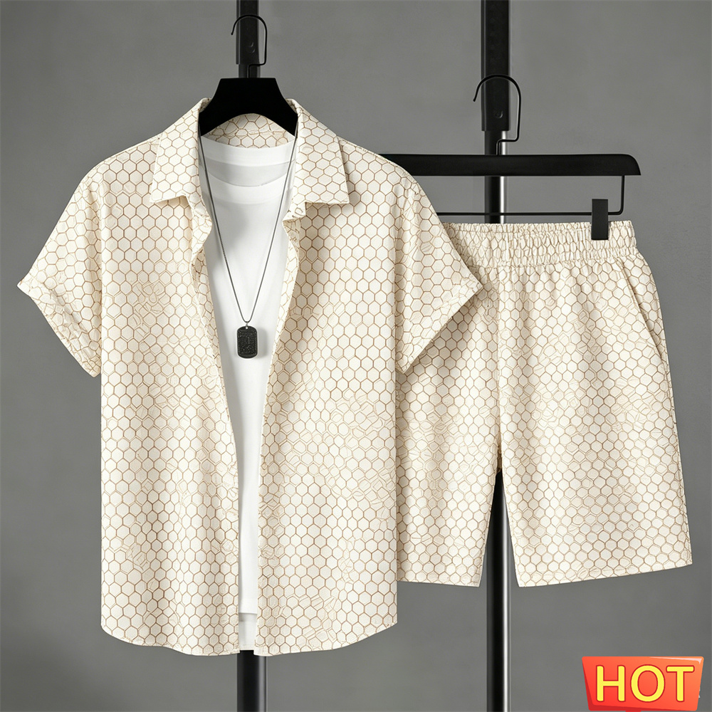Men'S Fashion Outfits - Summer Outfits Man Shirt Set Gradient