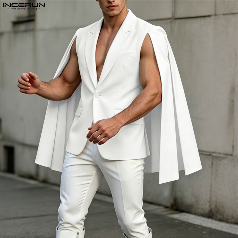 Mens Fashion Poncho - INCERUN Men's Irregular Blazer Solid Color