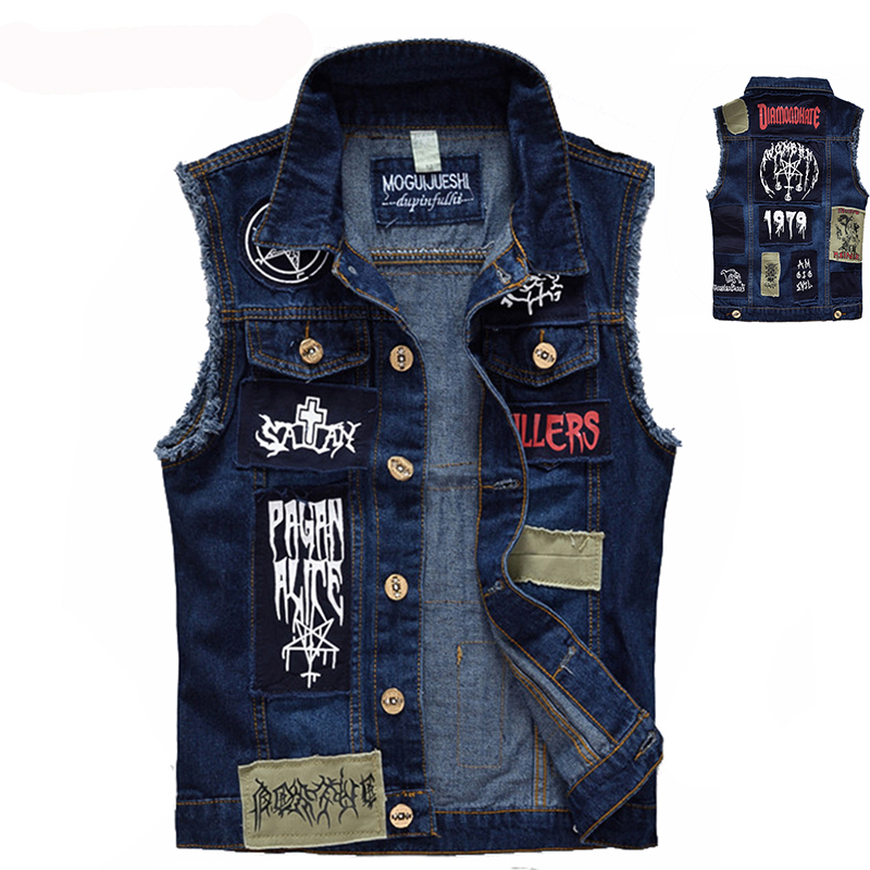 Men'S Fashion Vest With Jeans - Cổ Điển Vintage Quần Jean Nam