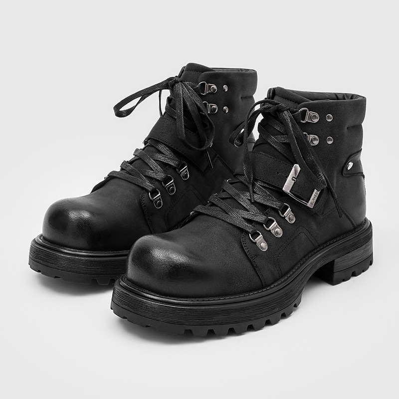 Men'S Fashion Brands - Brand Men Leather Boots Motorcycle Snow