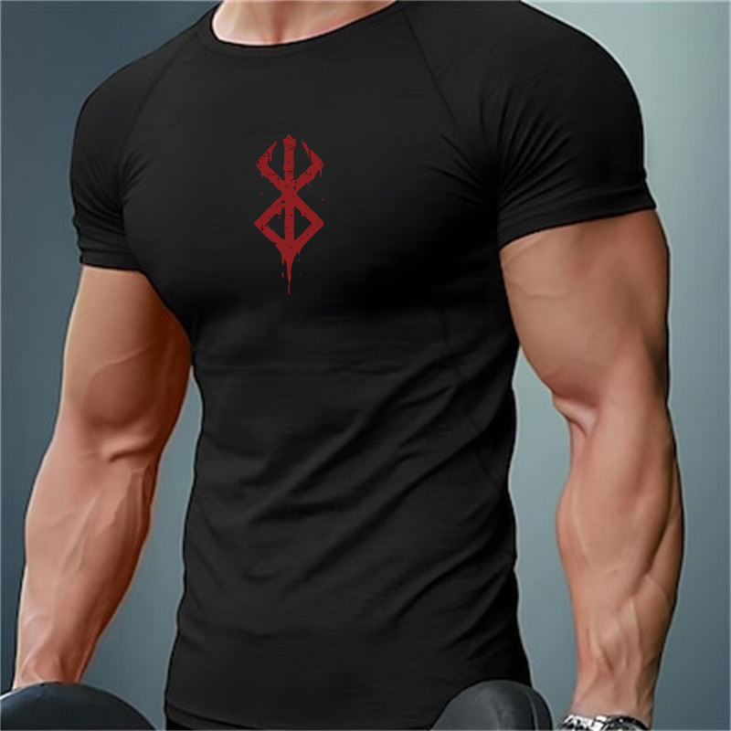 Compression Shirt Workout - Men's Print Compression Shirts Summer Short