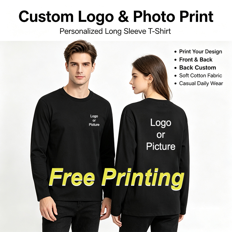 Men'S Fashion Outfits - Customized Cotton Long Sleeve T-shirts Men