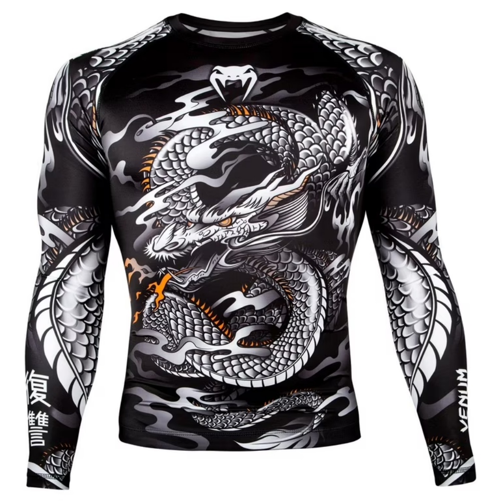 Dragon Pattern Long Sleeve Com - đánh giá và giá Compression Shirt Workout
