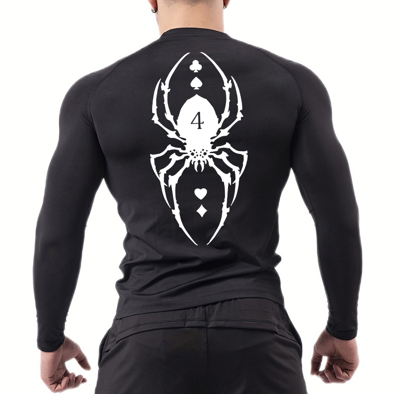 Spider Print Compression Shirt - đánh giá và giá Compression Shirt Workout