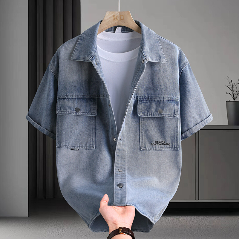Men's Denim Shirt Summer Fashi - đánh giá và giá Mens Fashion Urban