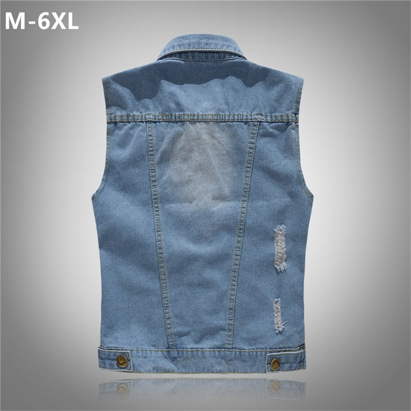 Ripped Denim Waistcoat Men Kor - đánh giá và giá Men'S Fashion Vest With Jeans