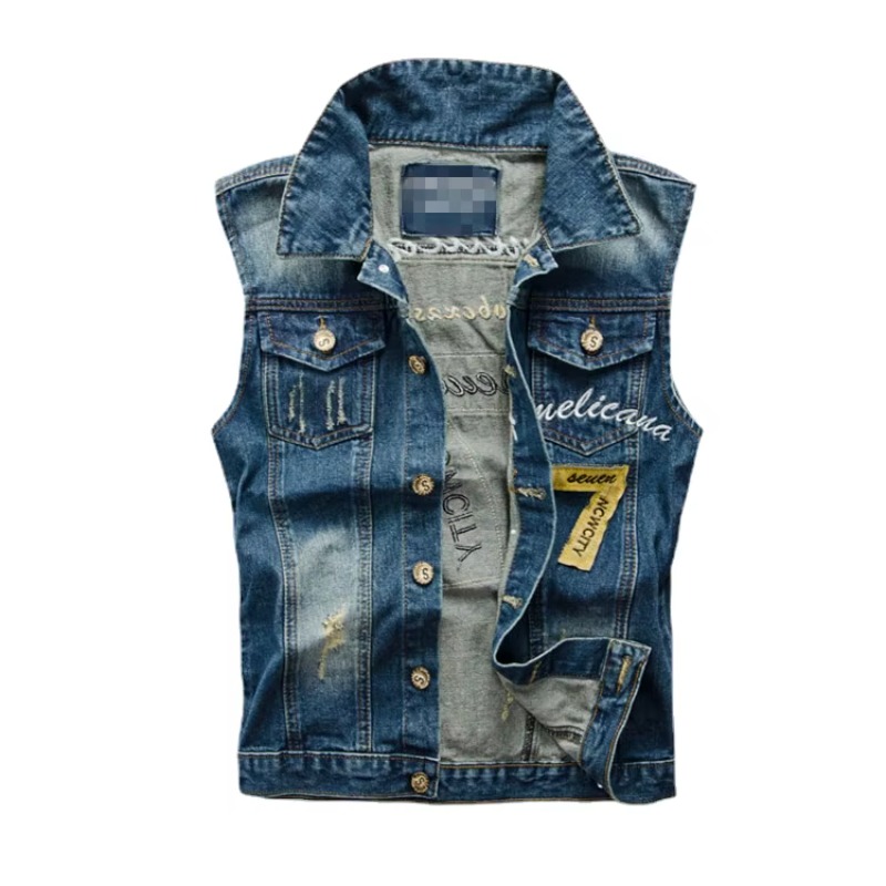 Nam Slim Denim Áo Áo Mới Thời  - đánh giá và giá Men'S Fashion Vest With Jeans