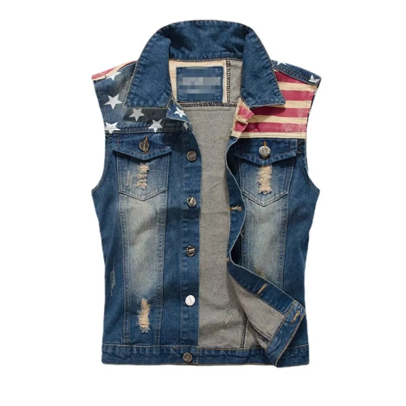Nam Slim Denim Áo Áo Mới Thời  - đánh giá và giá Men'S Fashion Vest With Jeans