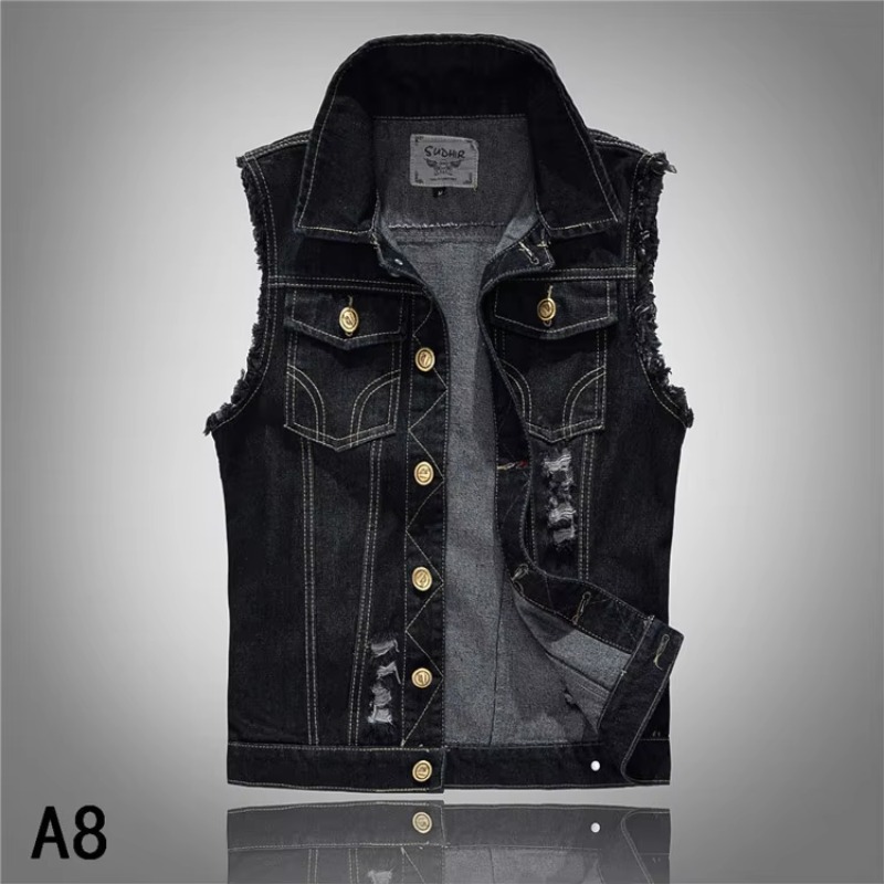 Nam Slim Denim Áo Áo Mới Thời  - đánh giá và giá Men'S Fashion Vest With Jeans
