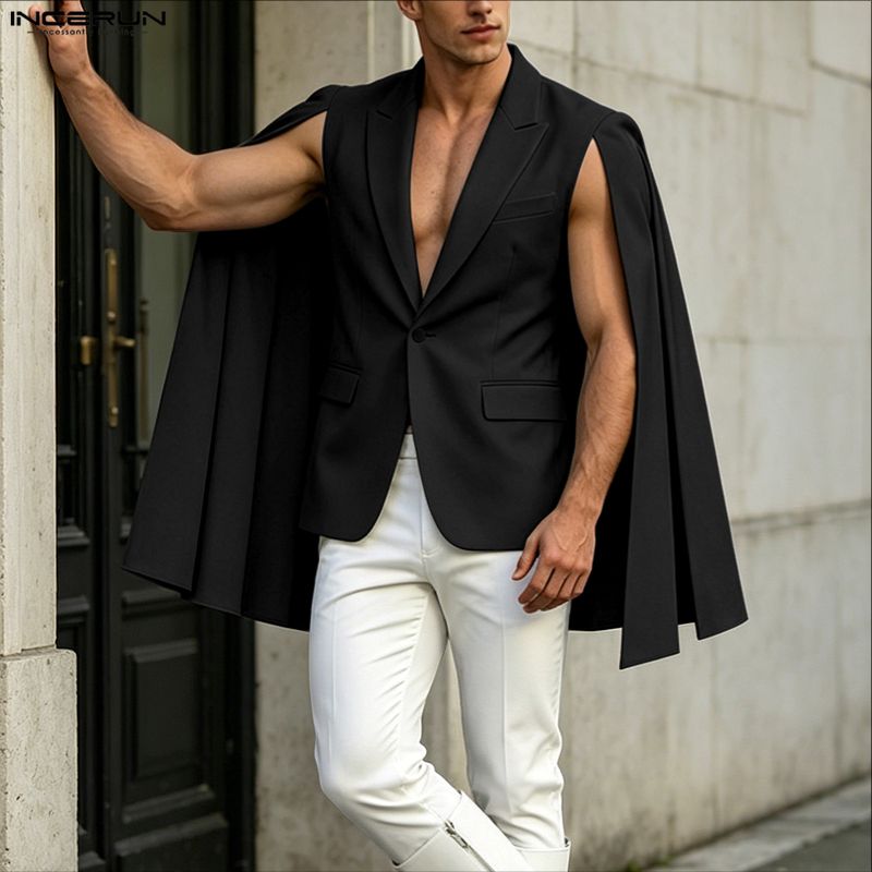 INCERUN Men's Irregular Blazer - đánh giá và giá Mens Fashion Poncho
