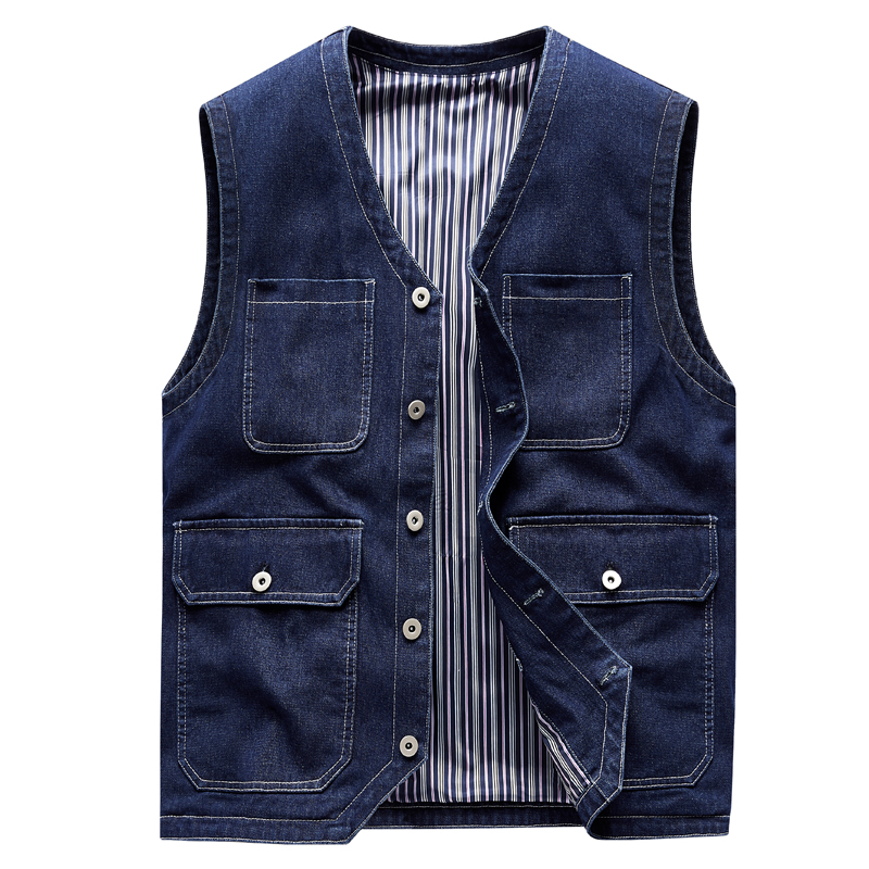 Men Jean Vest Outerwear Denim  - đánh giá và giá Men'S Fashion Vest With Jeans
