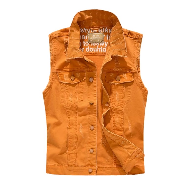 Nam Slim Denim Áo Áo Mới Thời  - đánh giá và giá Men'S Fashion Vest With Jeans