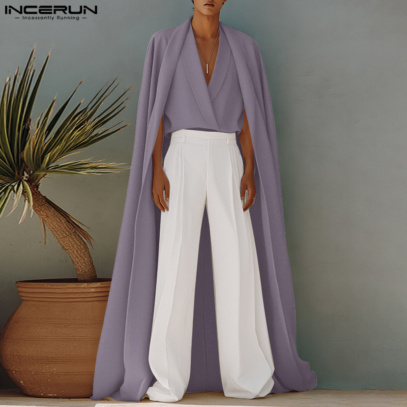 INCERUN Men Long Style Shirt S - đánh giá và giá Mens Fashion Poncho