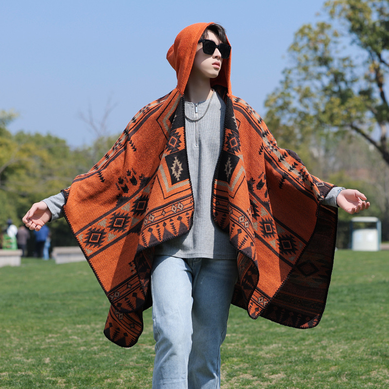 Man Poncho Imitate Cashmere Al - đánh giá và giá Mens Fashion Poncho