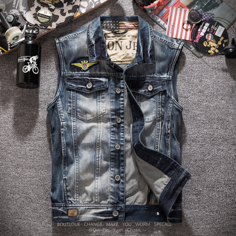 New Fashion Men Retro Grey Den - đánh giá và giá Men'S Fashion Vest With Jeans