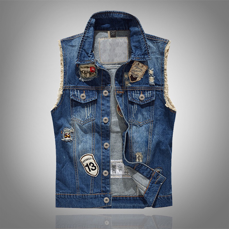 New Fashion Men Blue Casual Ri - đánh giá và giá Men'S Fashion Vest With Jeans