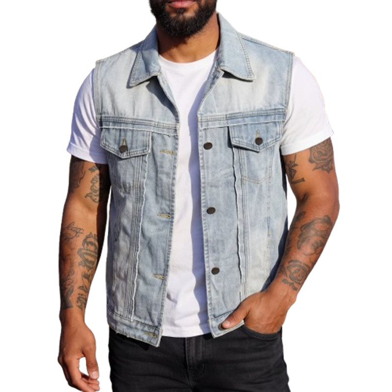 Spring Summer Men's Denim Vest - đánh giá và giá Men'S Fashion Vest With Jeans