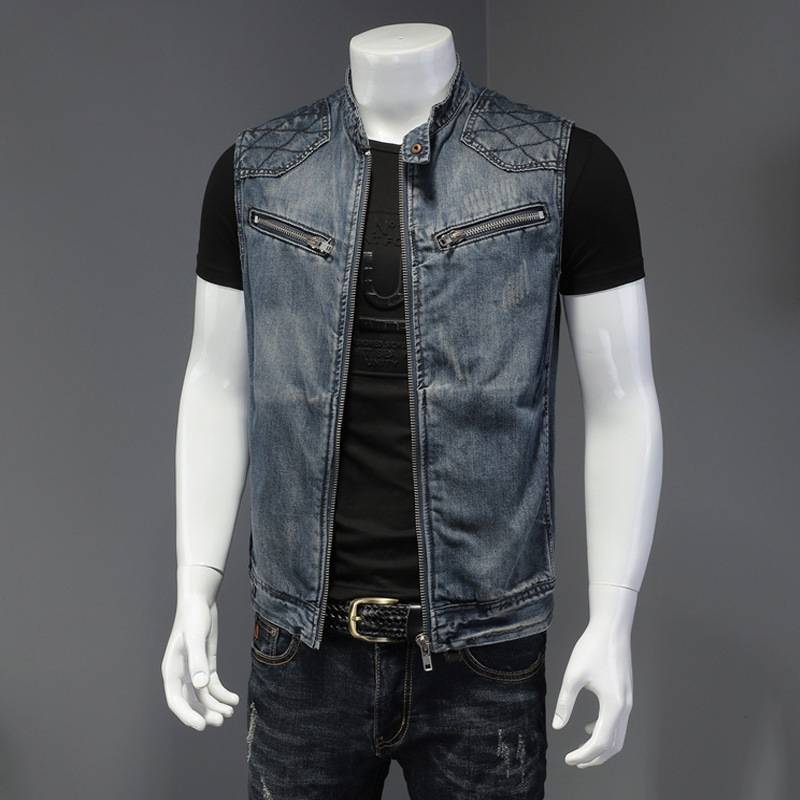 2026 Mens Denim Vests Vintage  - đánh giá và giá Men'S Fashion Vest With Jeans